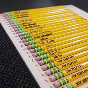 Laser Ready Pencil Jig | Dixon Ticonderoga Pencil Jig | Pencil Engraving Jig for Glowforge |Pencil Jig for Lasers