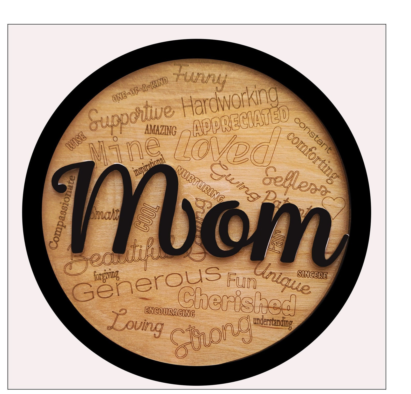 Laser Ready Mom Adjective Round Gift for Mom Mother's Etsy