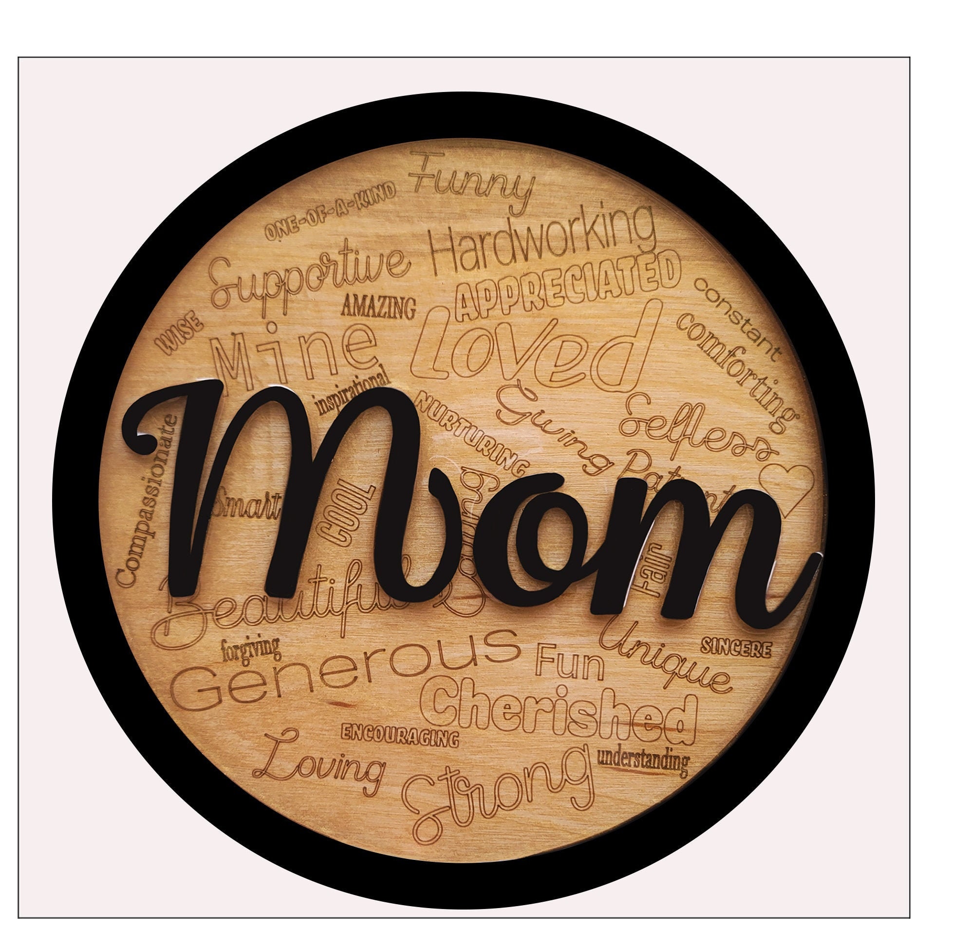 Laser Ready Mom Adjective Round Gift For Mom Mother's Etsy