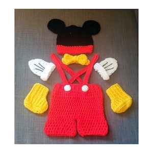 MICKEY MOUSE OUTFIT (Newborn -24 months) - Baby Mickey Mouse Outfit - Crochet Costume