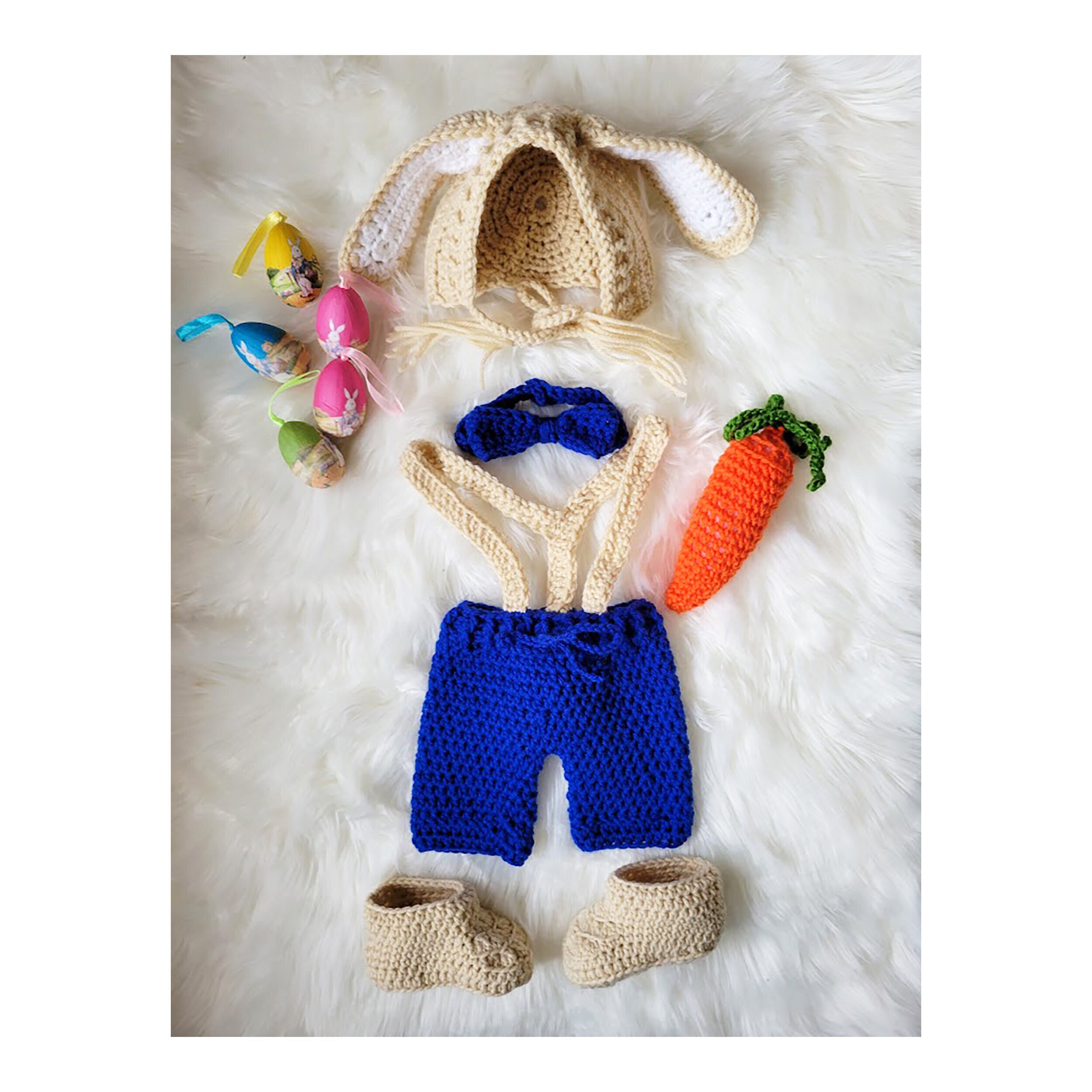 Crochet Bunny Bonnet Hat 
