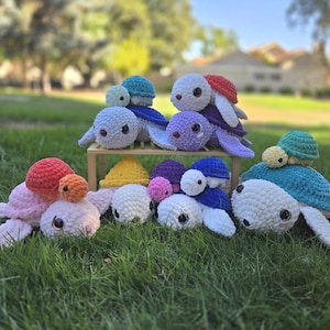 Handmade Crochet Turtle Plushie - Super Soft Stuffed Animal Gift! - Adorable & Vibrant Colors - Perfect for Cuddling and Gifting