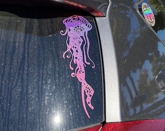Calcomanía para coche con forma de medusa