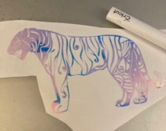 Calcomanía de tigre para hidroflasks, automóviles y portátiles.