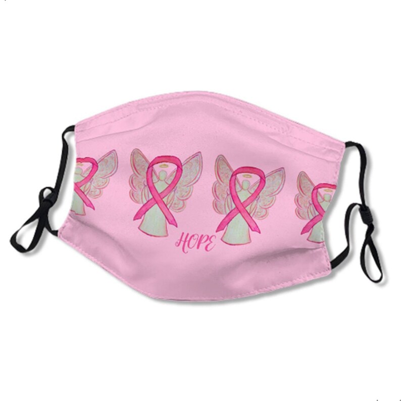 Pink Ribbon Breast Cancer face masks with filter bags6 Etsy