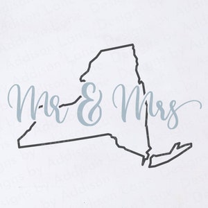 De heer en mevrouw New York SVG - New York Svg - New York Wedding Svg - New York Marriage Svg - Just Married in New York Svg - Wedding Svg
