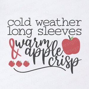 clima frio SVG - mangas compridas SVG - maçã crocante quente SVG - outono Svg - camiseta de outono Svg - sinal de outono Svg - maçã crocante Svg - maçã Svg