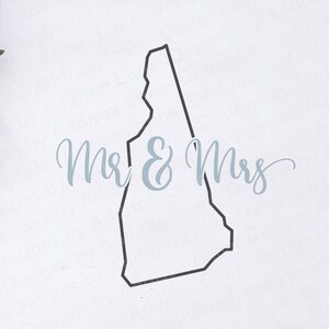 De heer en mevrouw New Hampshire SVG - New Hampshire Svg - NH Wedding Svg - NH Huwelijk Svg - Net getrouwd in New Hampshire Svg - Huwelijkscadeau Svg