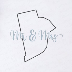 Mr and Mrs Rhode Island SVG - Rhode Island SVG - Rhode Island Wedding SVG - Rhode Island Marriage Svg - Just Married in Rhode Island Svg