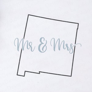De heer en mevrouw New Mexico SVG - New Mexico Svg - New Mexico Wedding Svg - New Mexico Huwelijk Svg - Net getrouwd in New Mexico Svg - Bruiloft Svg