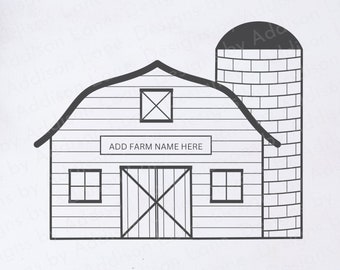 Granero y silo SVG: Letrero de granja personalizado (Descarga digital)