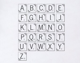 Fichas de Scrabble estilo granja SVG: Letras y piezas (Descarga digital)