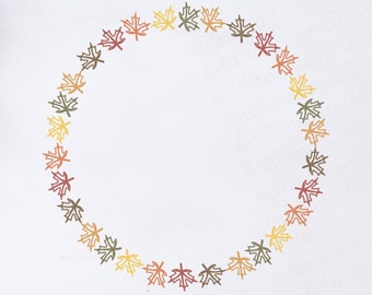 Fall Leaves Wreath SVG: Autumn Shirt, Sign Design (Digital Download)