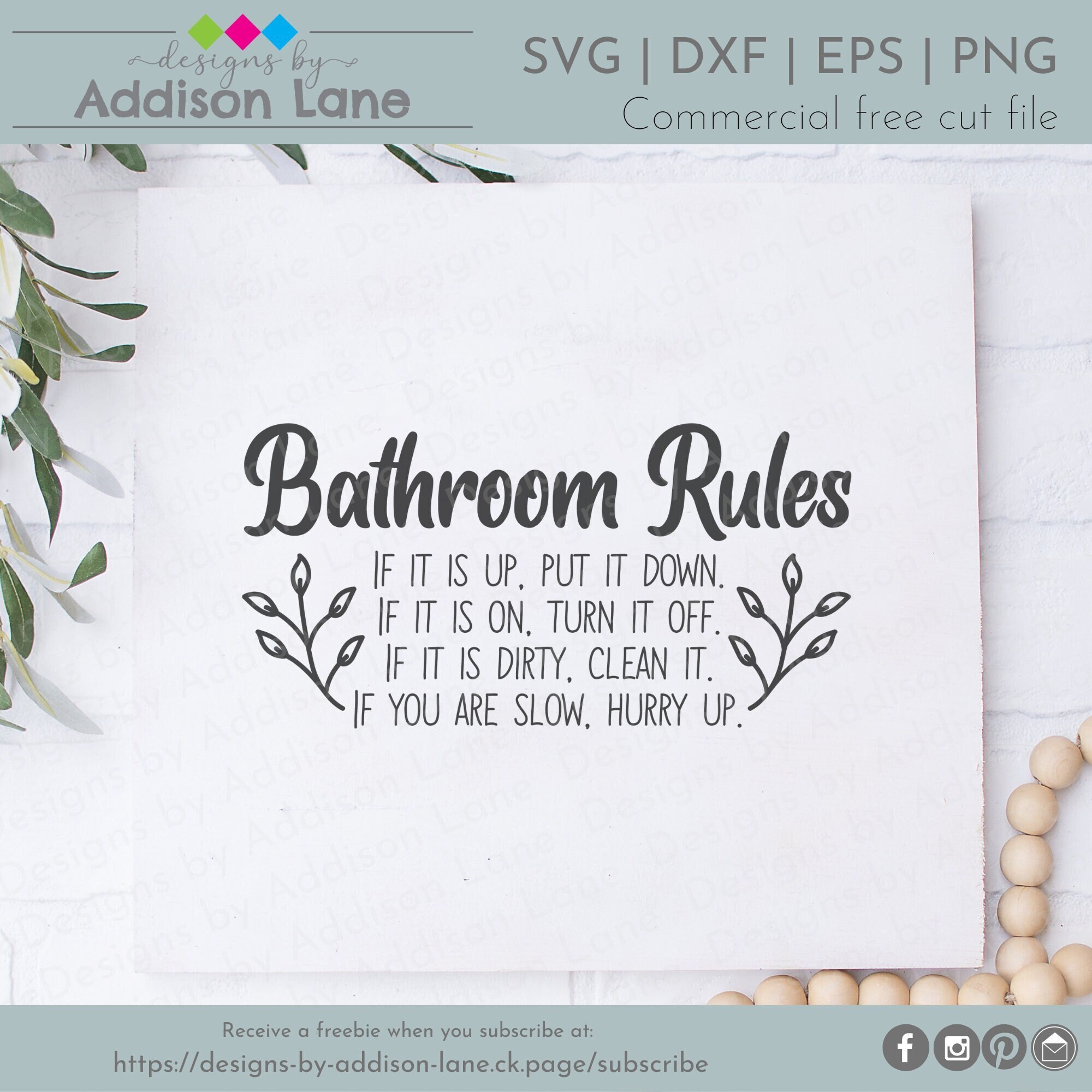 Funny Bathroom Rules SVG Farmhouse Bathroom Wall Decor SVG Bathroom ...