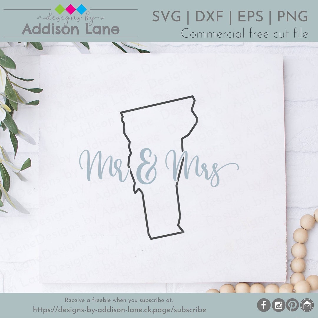Mr and Mrs Vermont Wedding SVG (digital Download) - Etsy