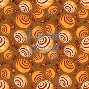 Cinnamon Roll Seamless, Sweet Roll Seamless, Autumn Seamless, Fall Seamless, Cinnamon Bun