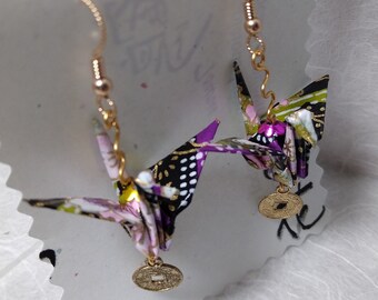 Tsuru Peace Crane Earrings