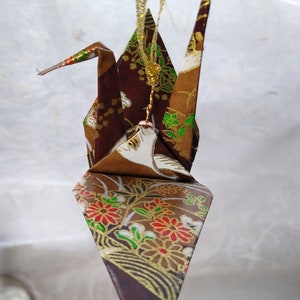 Origami Peace Crane Ornaments brown