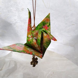Peace Crane Ornament green