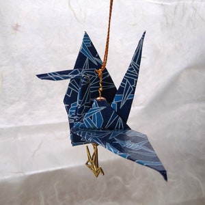 Origami Peace Crane Ornaments 2 blues