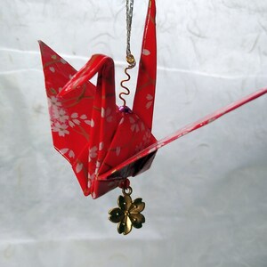 Peace Crane Ornament red