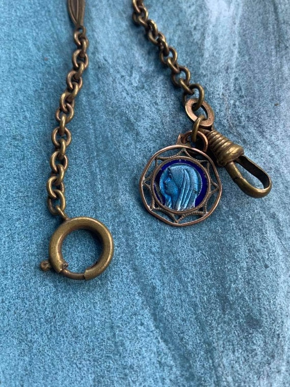 Beautiful antique solid bronze pocket watch chain re… Gem