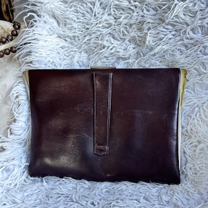 Vintage France french red leather hand bag Paris purse gold plated clasp retro old leather bag chic  bordeaux red leather purse