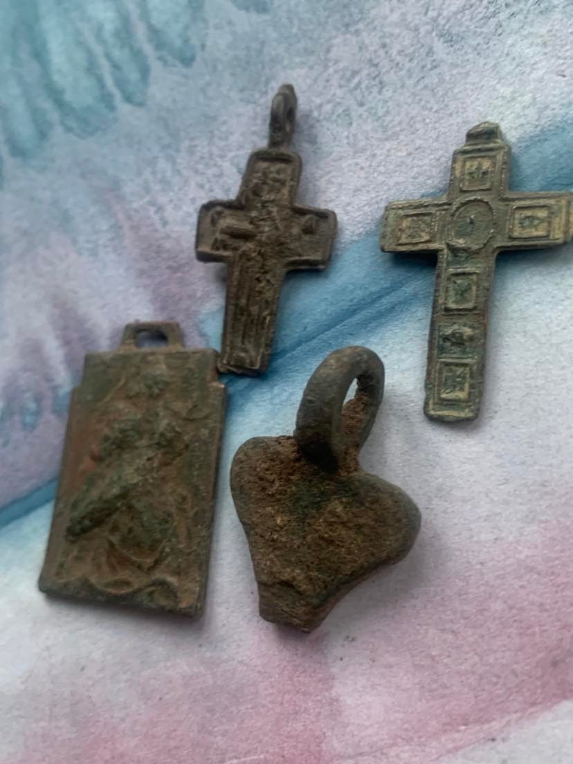 Rare Antique 12Ème Siècle Reliquaire Croix Médaille Médiévale Collection Européenne Archéologie Roma