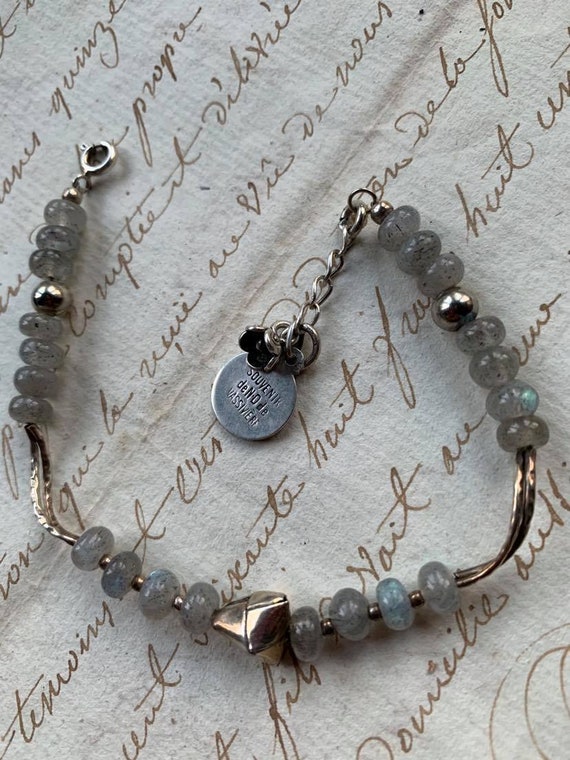 Beautiful gemstone sterling silver Bracelet gray … - image 3