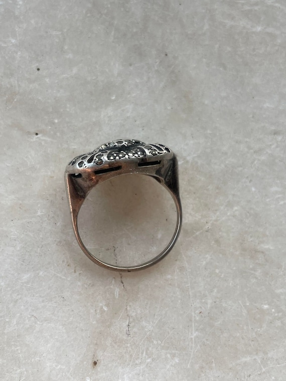 french antique solid sterling silver ring large r… - image 2