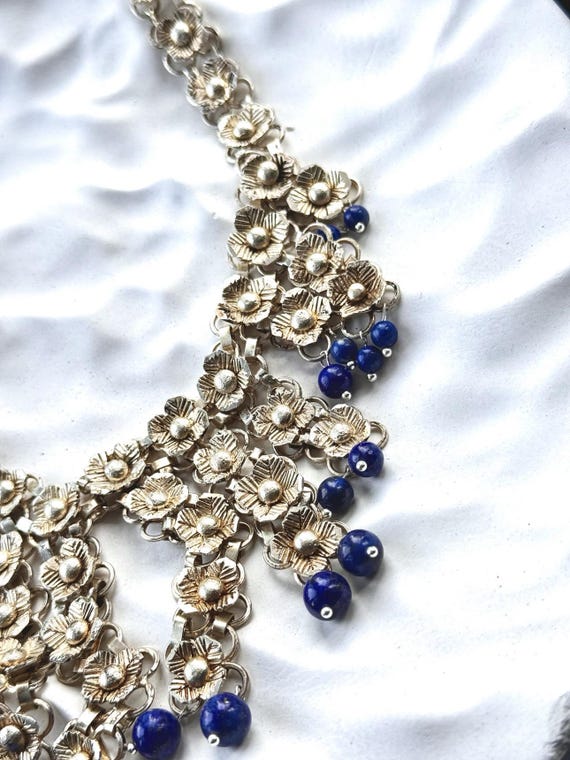 Beautiful large Ethnic solid brass silver hand ma… - image 4