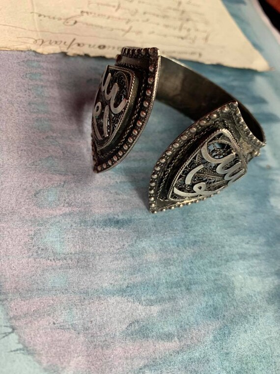 Amazing Large antique solid sterling silver hand … - image 2