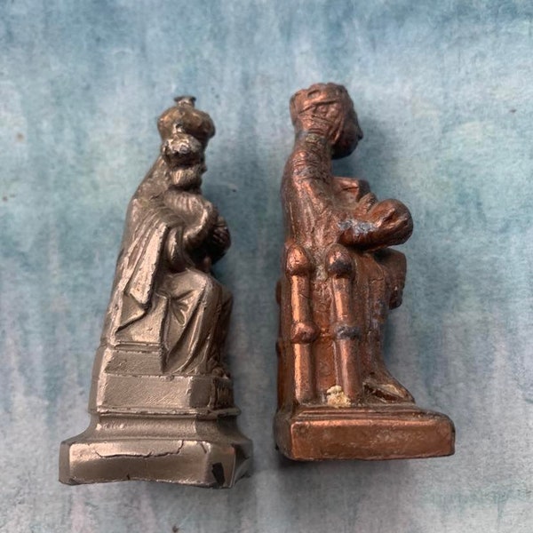 Unsere Dame N D de Port und Notre Dame de Montrereal religiöse Medaille Reliquiar Statue Miniatur