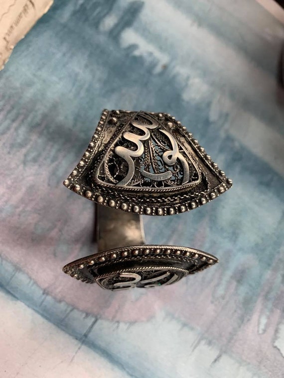 Amazing Large antique solid sterling silver hand … - image 3