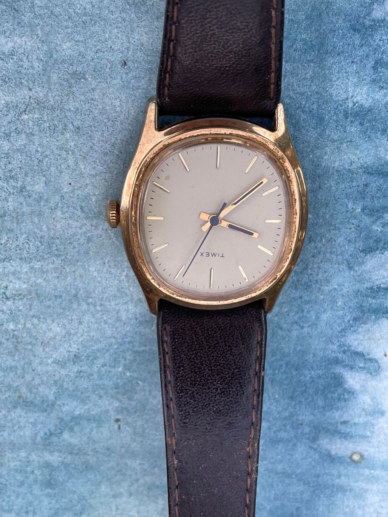 Französische Vintage Unisex-Mannuhr Timex mechanischer Mechanismus