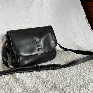 Italy vintage high black quality  shoulder Bag cross body bag Women genuine leather bag horse raiding cow boy style saddle pendant