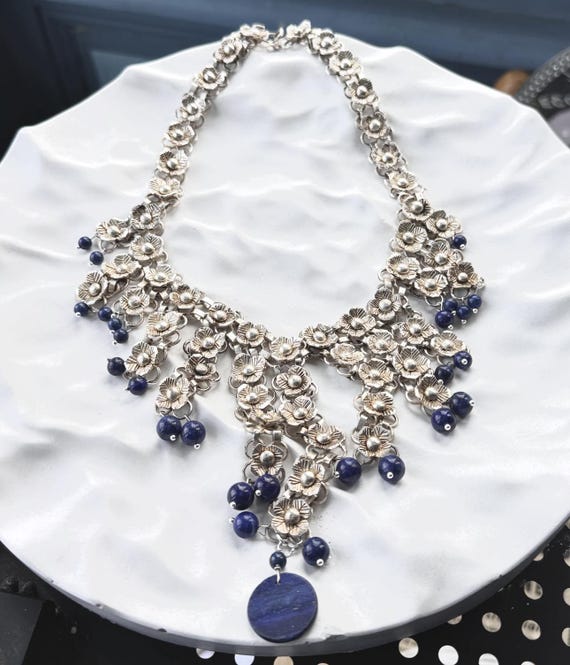 Beautiful large Ethnic solid brass silver hand ma… - image 2