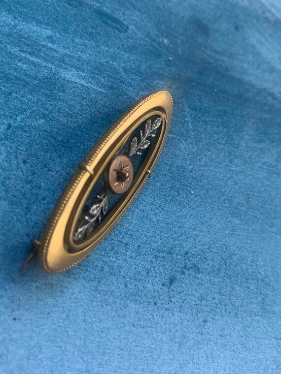Broche Art Nouveau Française En Or 18K Et Diamants - Motif œillet/fleurs - Occasion - Bijou Fin