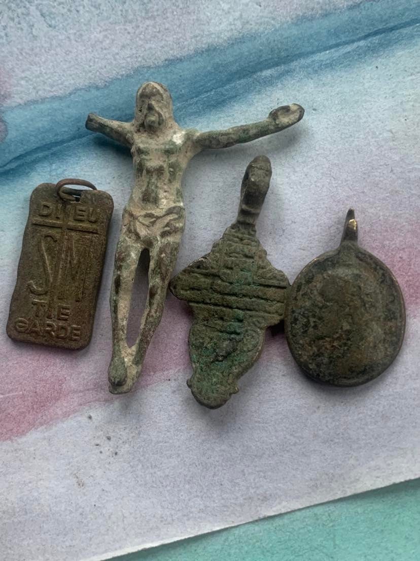 Rare Antique 12Ème Siècle Reliquaire Croix Médaille Médiévale Collection Européenne Archéologie Roma