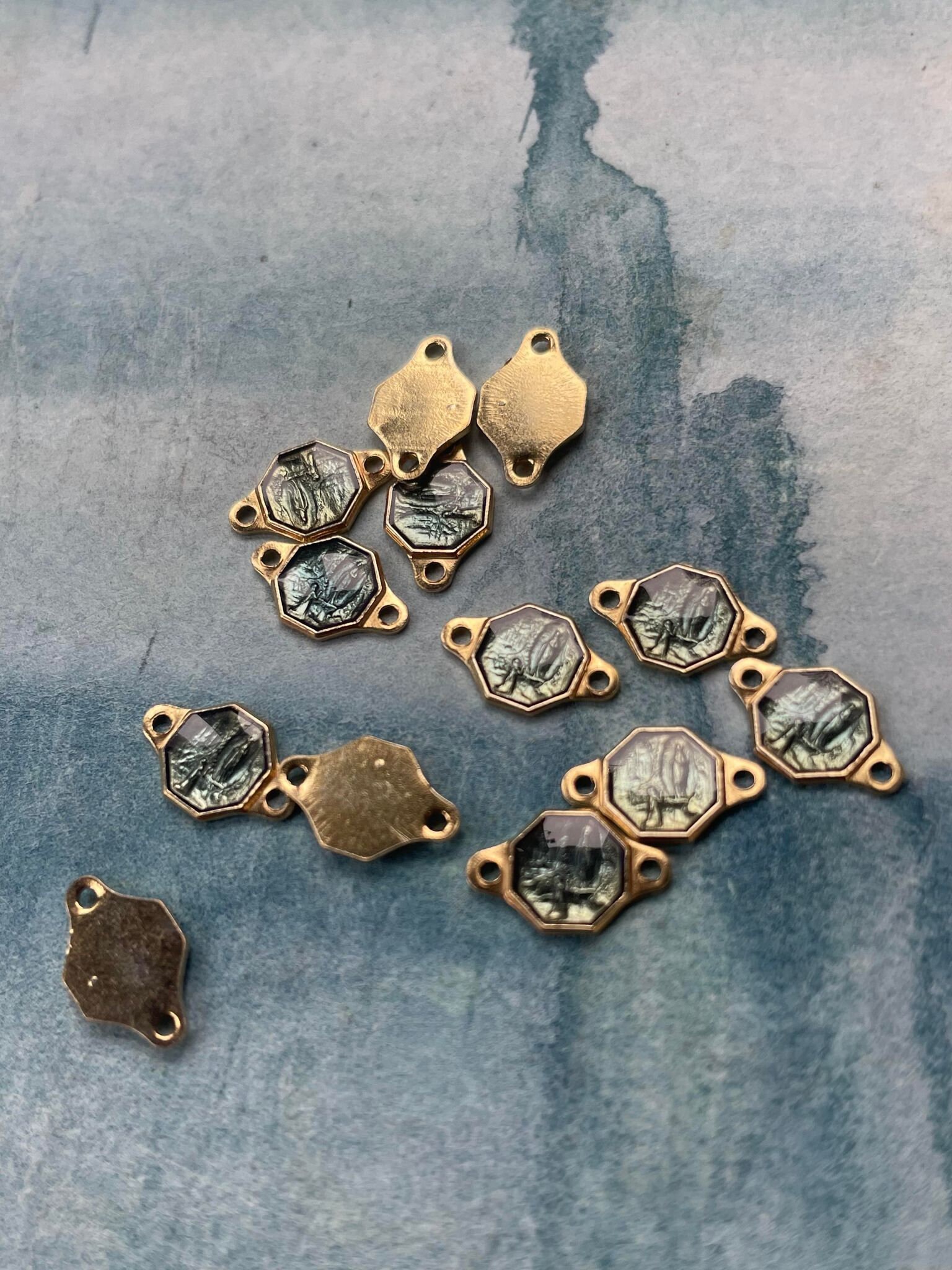 Lotto 14 pezzi vintage français médaille religieuse notre-dame