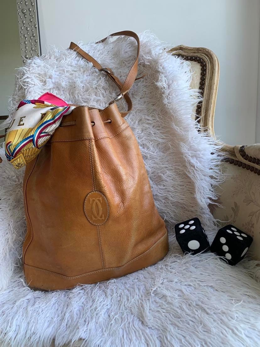 Hermes Vintage Drawstring Bucket Bag Hand Painted – Ladybag International