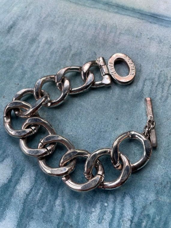 French Vintage Agatha Silver Mated Gold Plated Bracelet