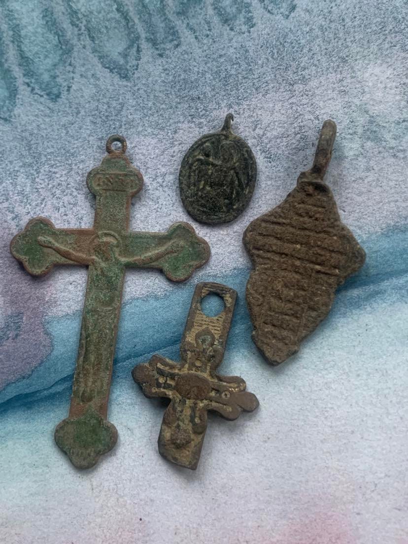 Rare Antique 12Ème Siècle Reliquaire Croix Médaille Médiévale Collection Européenne Archéologie Roma