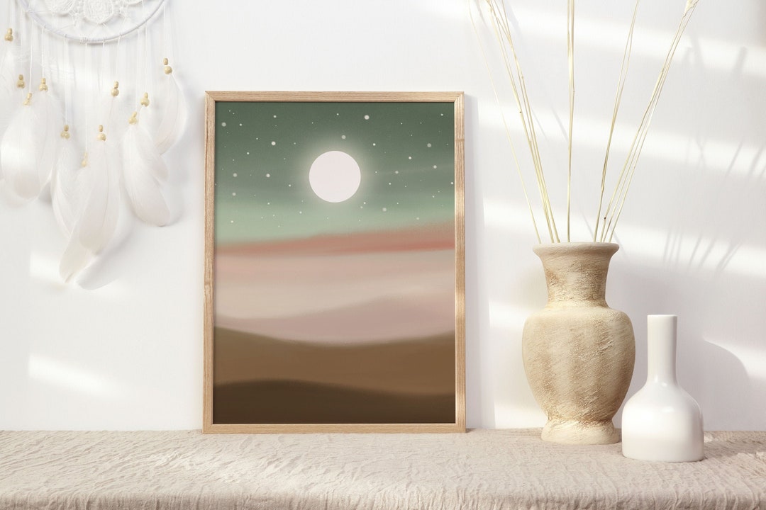 Neutral Tone Abstract Wall Art Oil Pastel Wall Art Etsy