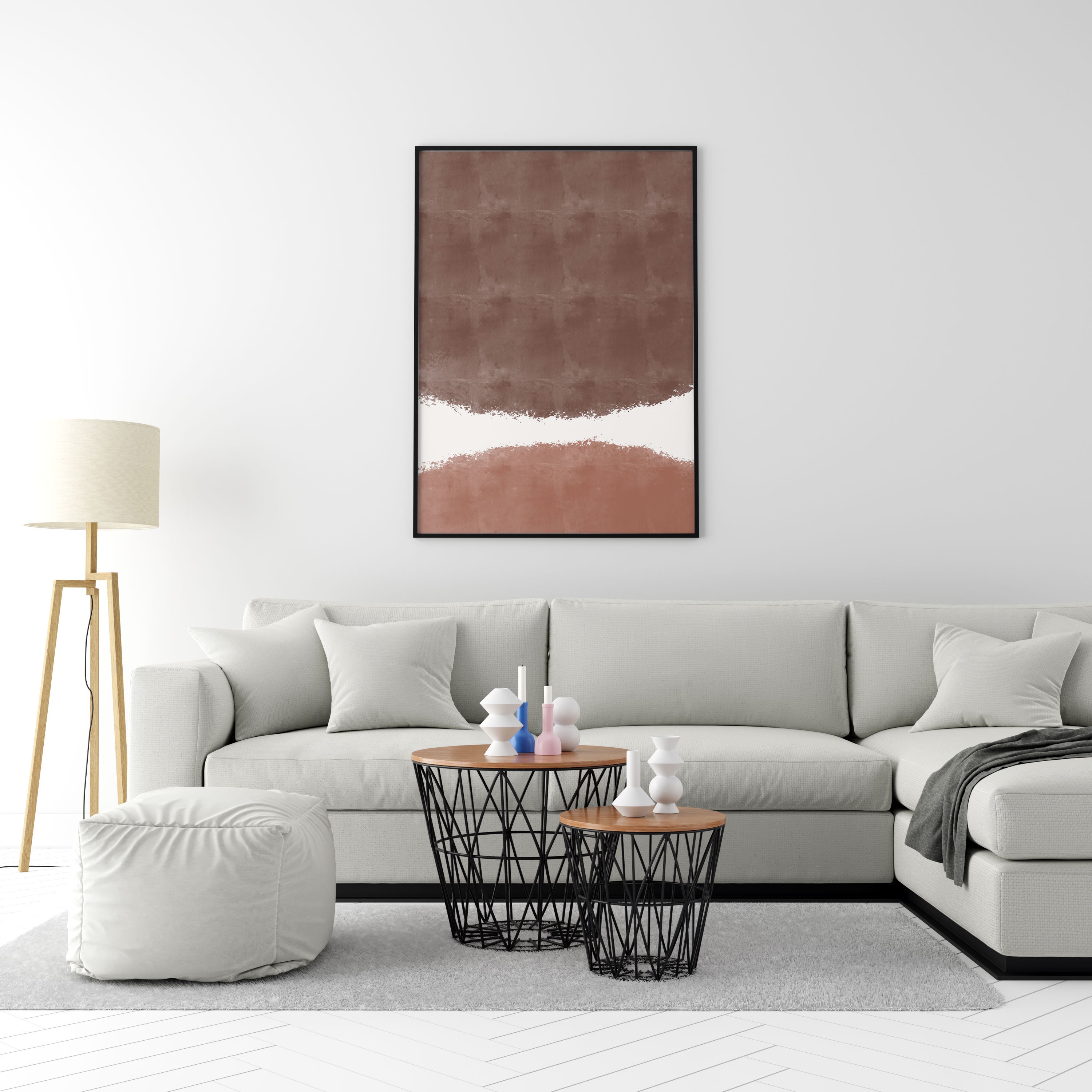 Minimalist Wall Art Brown Abstract Art Home Decor Digital Etsy