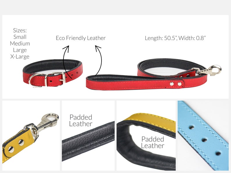 Personalized Leather Dog Collar and Leash Set Free Laser Etsy Canada