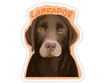 Hand Painted Chocolate Labrador Retriever Sticker for Lab Lovers: A Perfect Gift for Labrador Mom