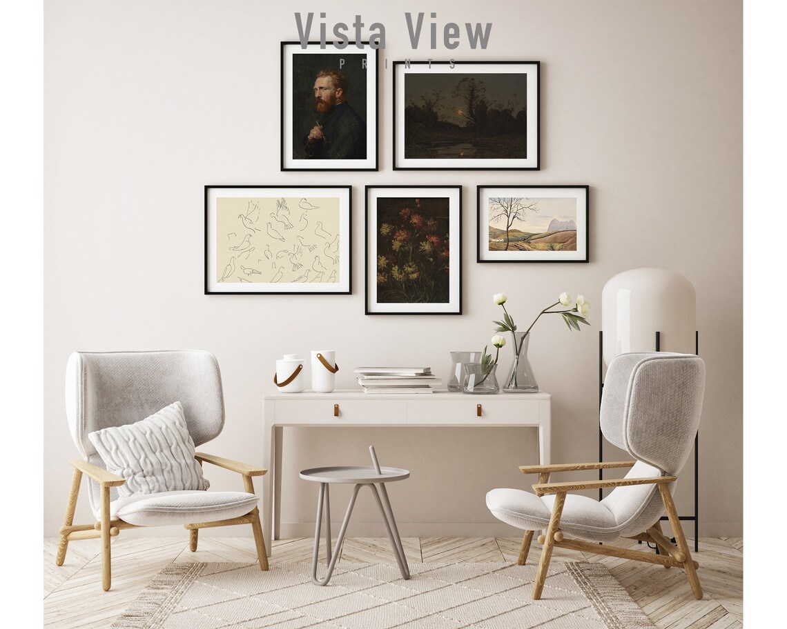 European Moody Gallery Wall SET of 5 Vintage Instant Digital Etsy