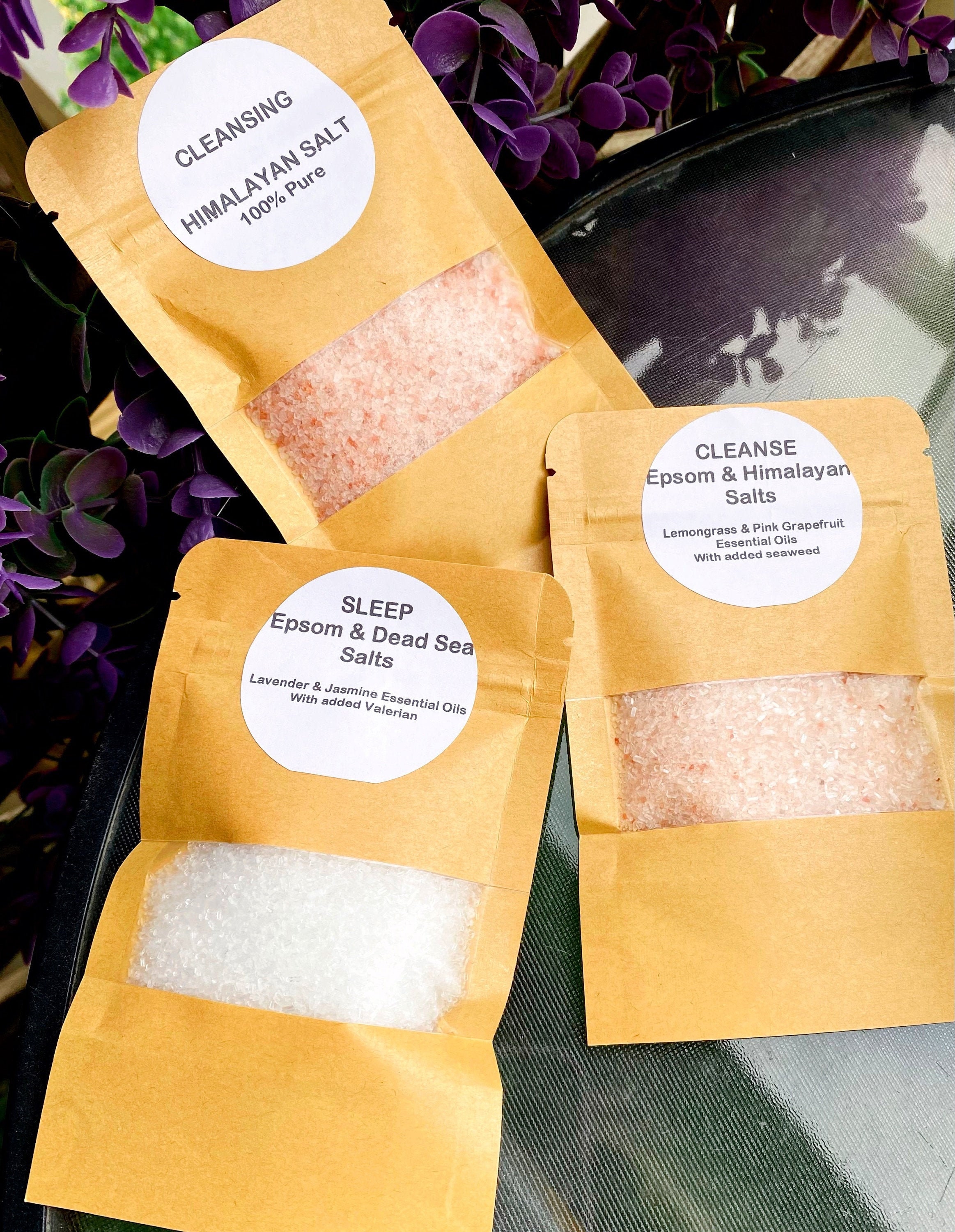 Natural Bath Salts, Vegan Friendly, Himalayan Salt, Epsoms Salt, Dead