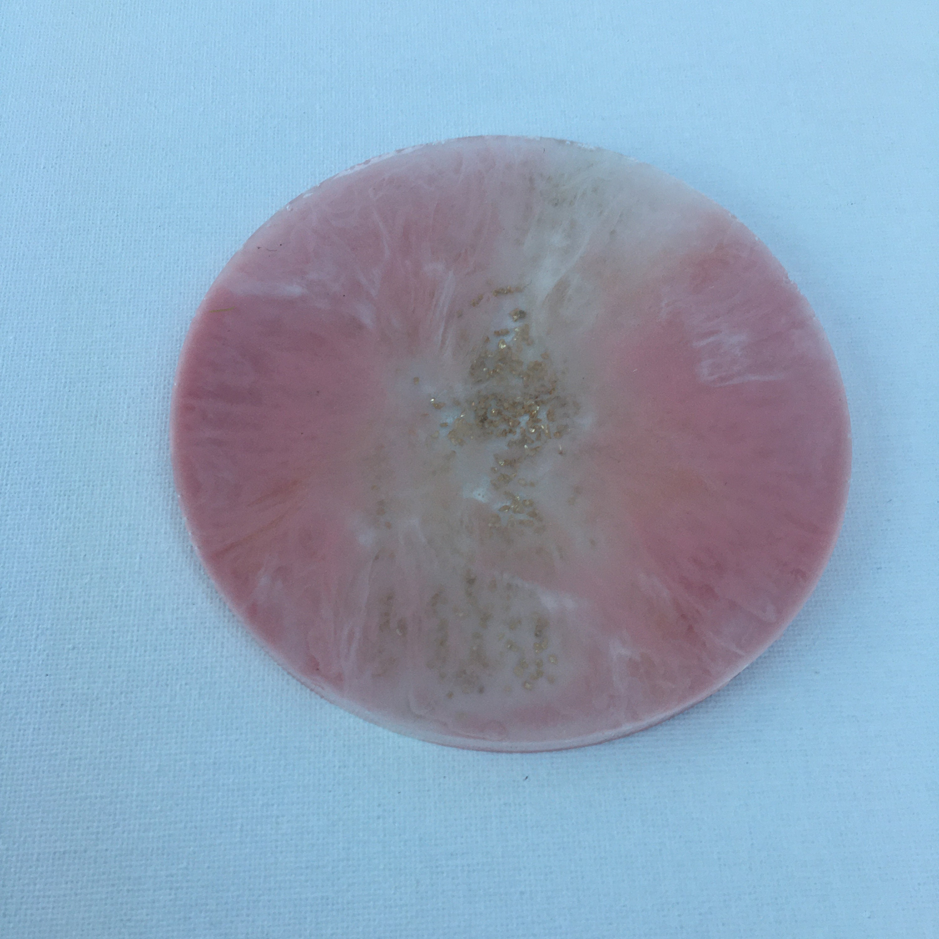 Blush White and Gold Dust Candle Plate Candle Holder Etsy